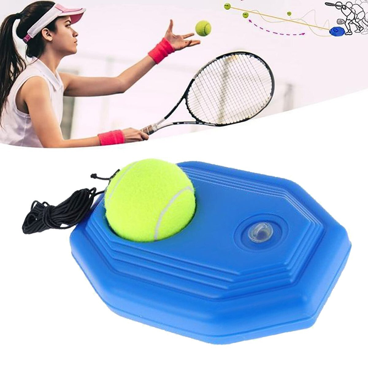 TENNIS TRAINER ALLENATORE STRUMENTO RIMBALZO PALLA ALLENAMENTO ADULTI BAMBINI