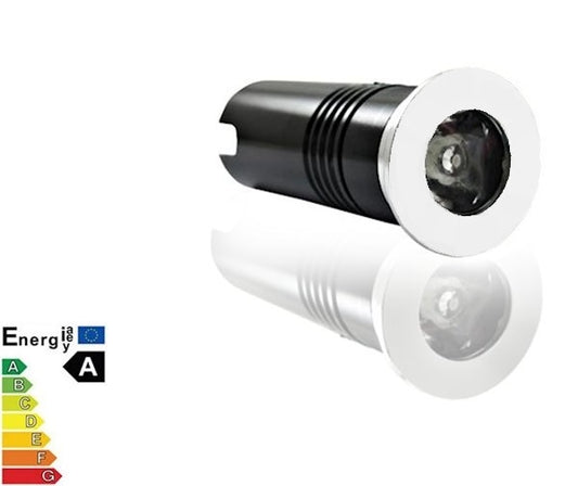 SPOT ENCASTRABLE BLANC À LUMIÈRE BLANCHE LED 3W MARCHE-PIED PIÉTON EXTÉRIEUR INTÉRIEUR