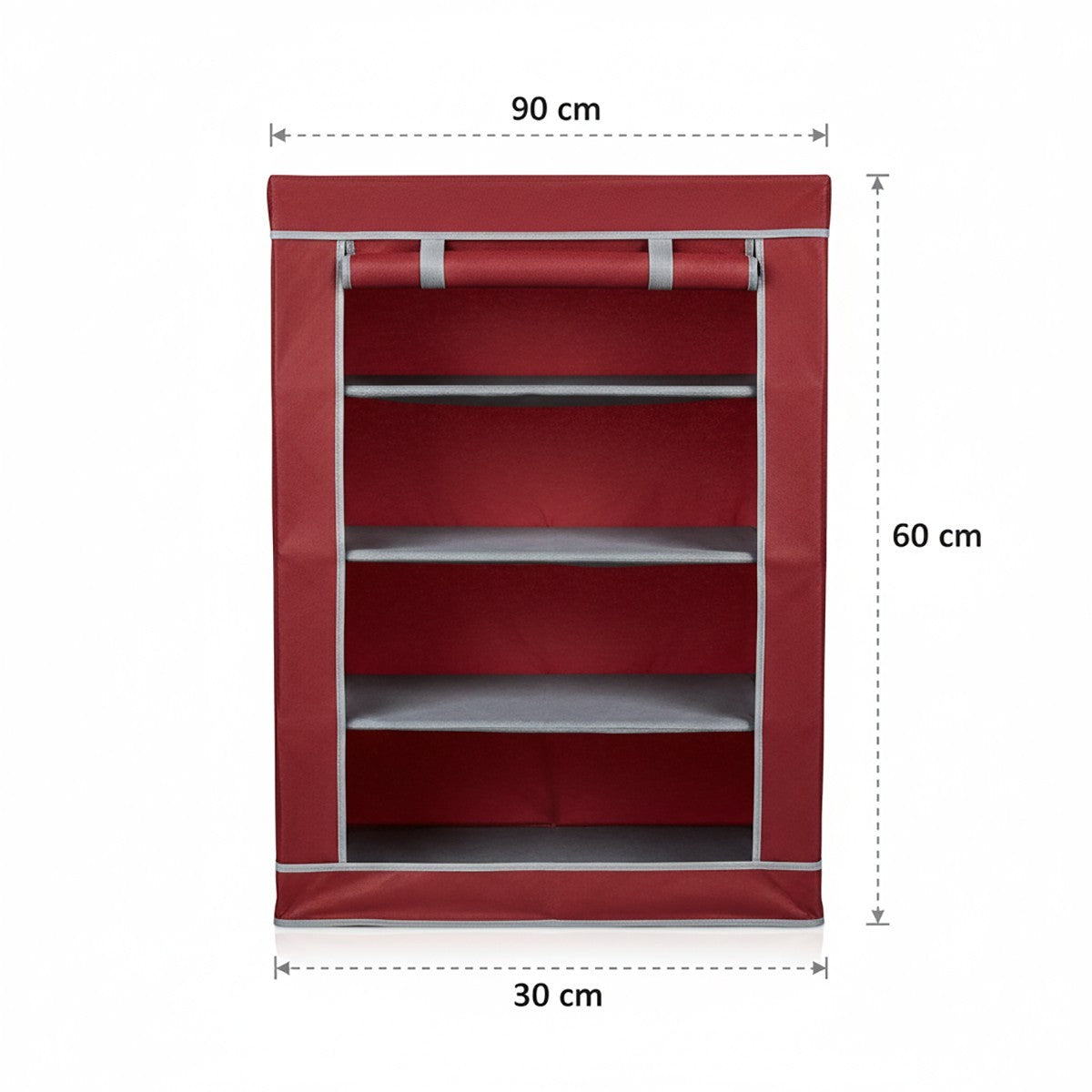 SCARPIERA TESSUTO 5 RIPIANI PORTASCARPE SALVASPAZIO 90X60X30 CM 69073