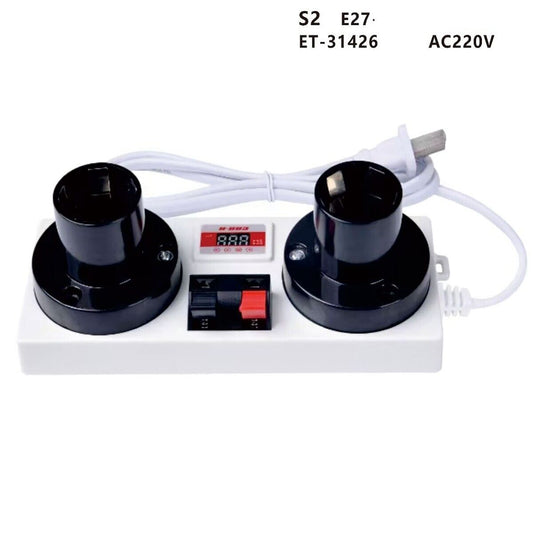 TESTER BANCO APPLIQUE 2 LAMPADE E27 LED DISPLAY MISURAZIONE POTENZA LAMPADINE