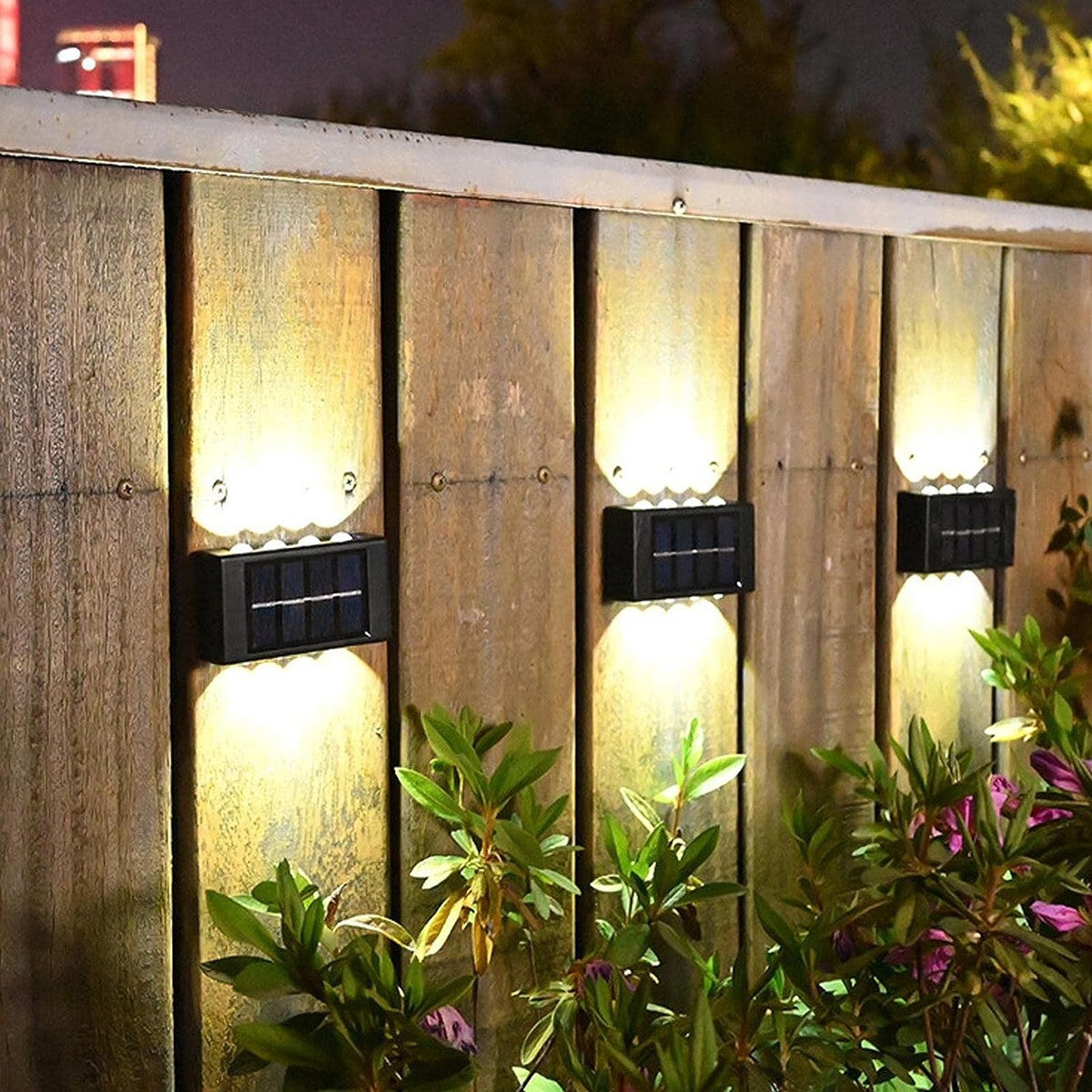 APPLIQUE LAMPE SOLAIRE 8 LED MUR MURAL IP65 BIDIRECTIONNEL JARDIN TE-B0568