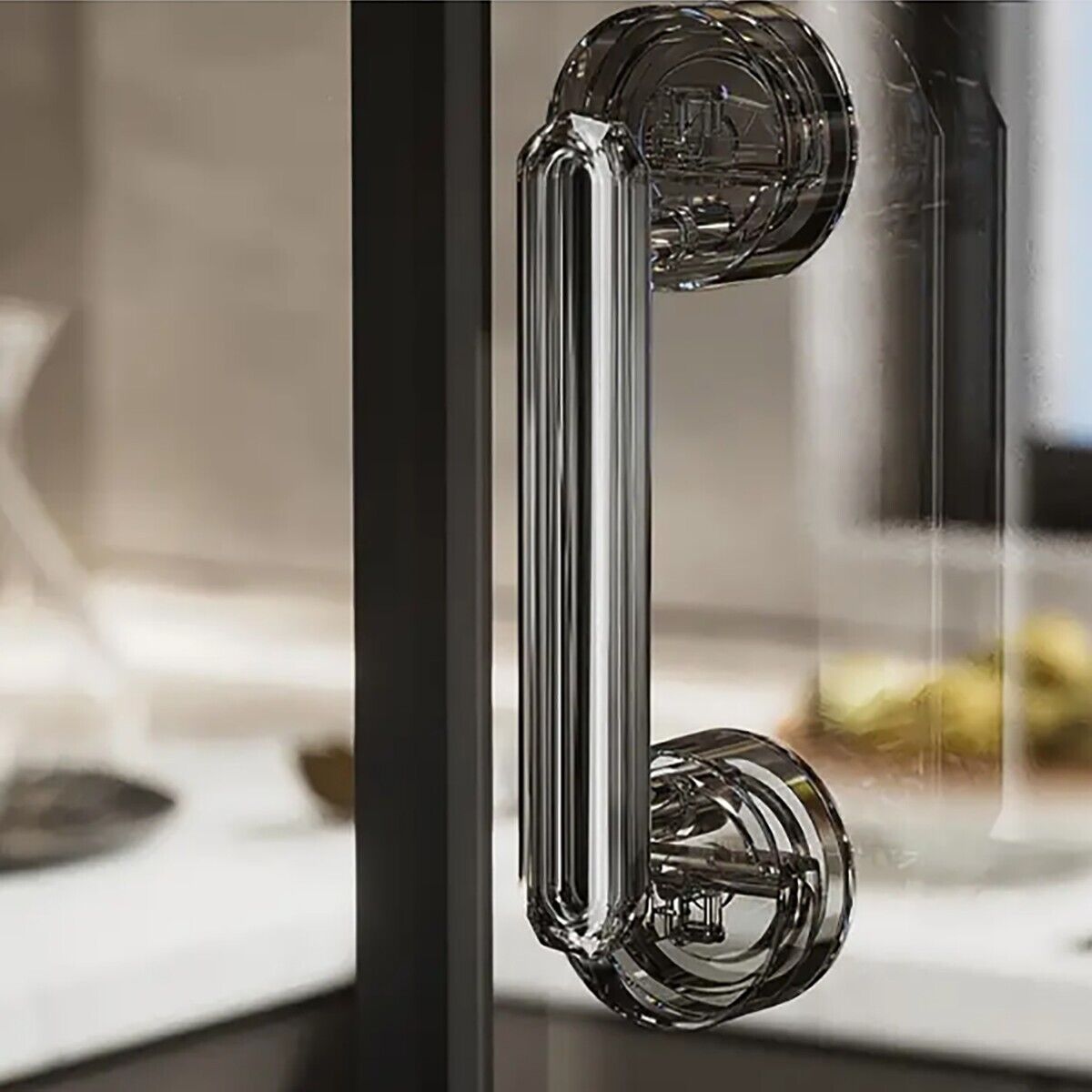 MANIGLIA VETRO DOCCIA BAGNO DOPPIA VENTOSA PIASTRELLE SICUREZZA DISABILI ANZIANI