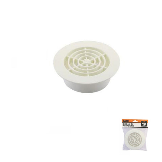 GRILLE D'AÉRATION RONDE 90MM PLASTIQUE BLANC VENTILATION MAISON 71398