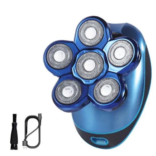 RASOIO ELETTRICO TESTA CALVA UOMO ROTANTE IMPERMEABILE RICARICABILE IPX6