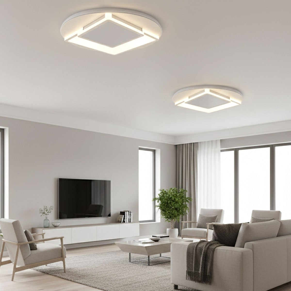 PLAFONIERA LED 60W 3CCT 3000K 4000K 6500K 8000LM DESIGN GEOMETRICO 50CM ET-31642