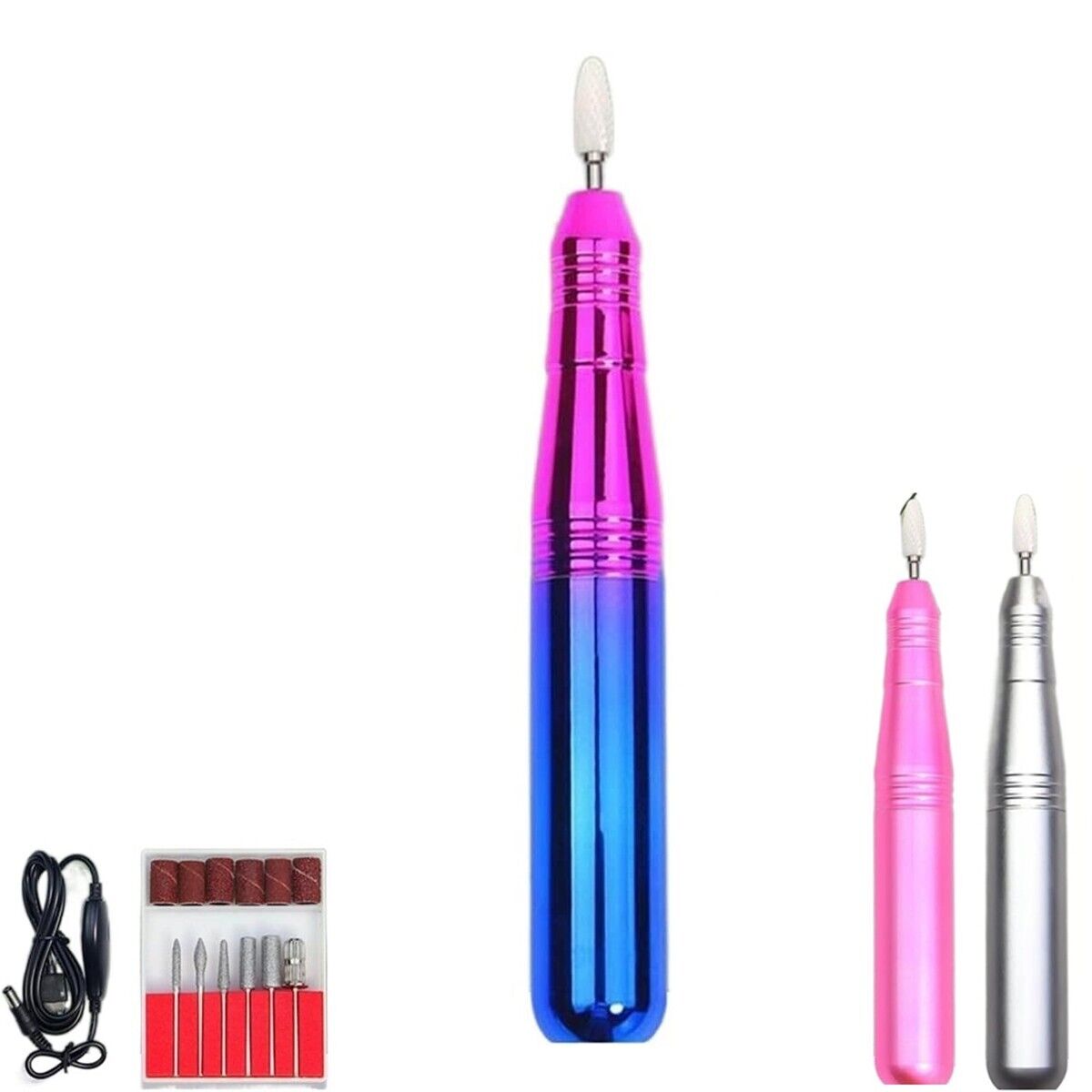 KIT FRESA UNGHIE ELETTRICA 35000 RPM USB MANICURE PEDICURE PORTATILE NAIL ART