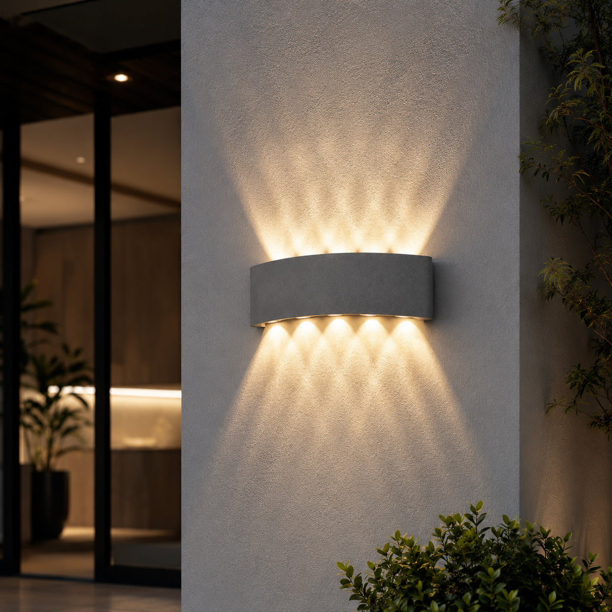 APPLIQUE LED 24W GRIGIA IP65 LAMPADA PARETE ESTERNO 3000K 4000K 6000K ET-31683