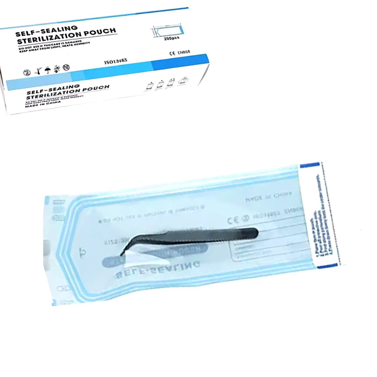 200 POCHETTES DE STÉRILISATION AUTO-ADHÉSIVES, SCELLABLES, POUR ESTHÉTICIENNES, DENTISTES, 90X260MM