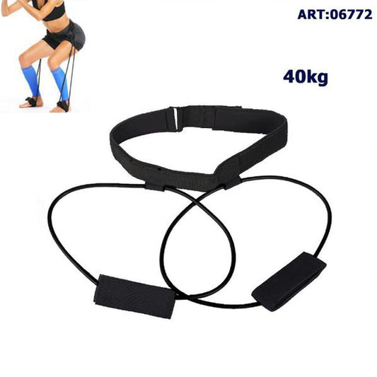 CORDE AVEC CEINTURE CEINTURE DE RÉSISTANCE ÉLASTIQUE FITNESS PILATES YOGA 40KG*