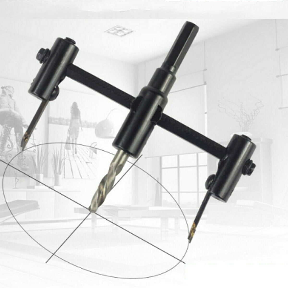 PUNTA TRAPANO TAGLIERINA CIRCOLARE GUIDA REGOLABILE TAGLIO FORO CARTONGESSO 30CM