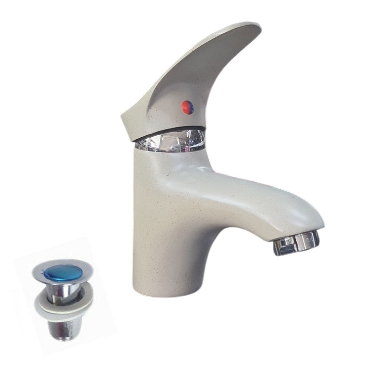 RUBINETTO MISCELATORE PIETRA AVORIO CASA BAGNO LAVABO KIT MONTAGGIO TAPPO JH8191