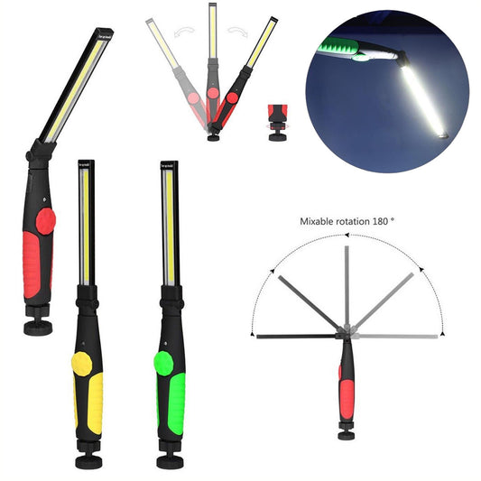 LAMPE TORCHE DE TRAVAIL MAGNÉTIQUE PORTABLE RECHARGEABLE SLIM RÉGLABLE LED COB