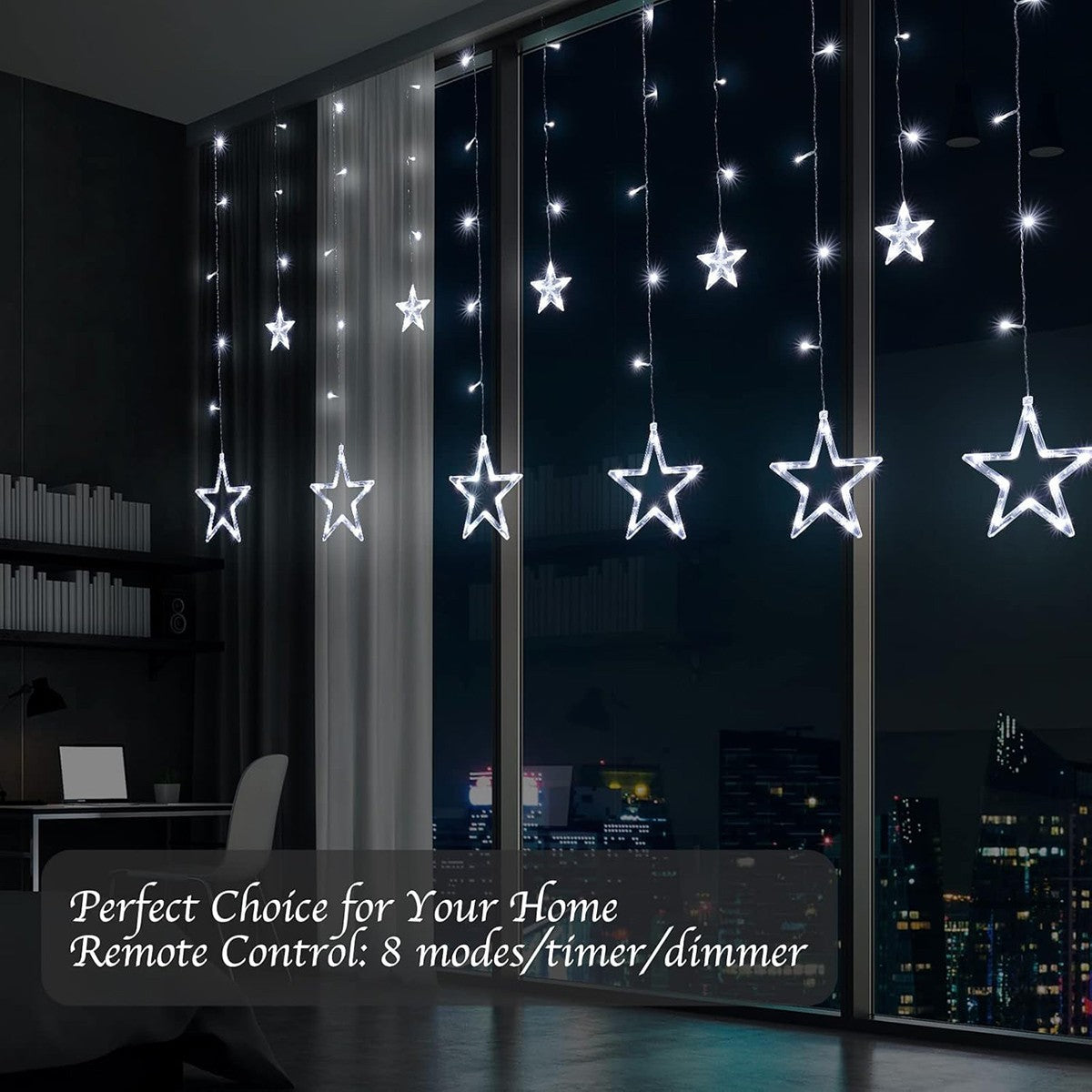 GUIRLANDE LUMINEUSE ÉTOILE BLANC FROID ÉTOILES LED NOËL FÊTES DÉCORATIONS