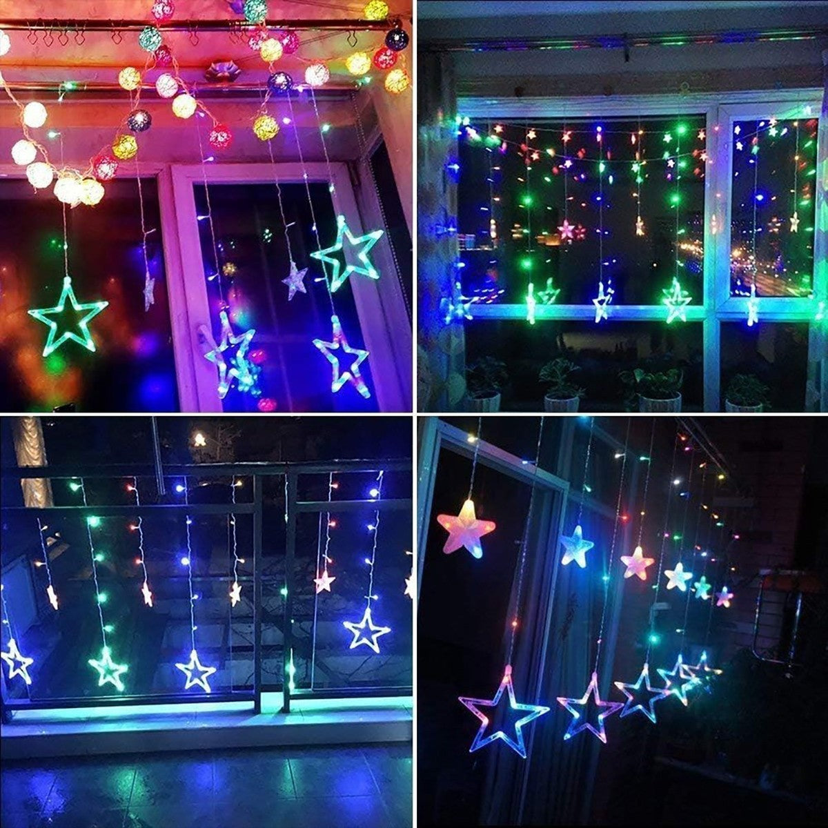 GUIRLANDE LUMINEUSE ÉTOILE LUMIÈRE RGB COULEURS ÉTOILES LUMIÈRES LED NOËL FÊTES DÉCORATIONS