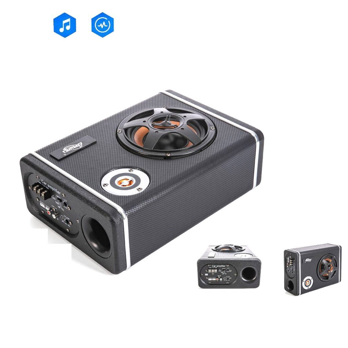 SUBWOOFER AUTO CASSA AMPLIFICATA 4800W AUX MP3 AMPLIFICATORE STEREO 12V CTC-6630