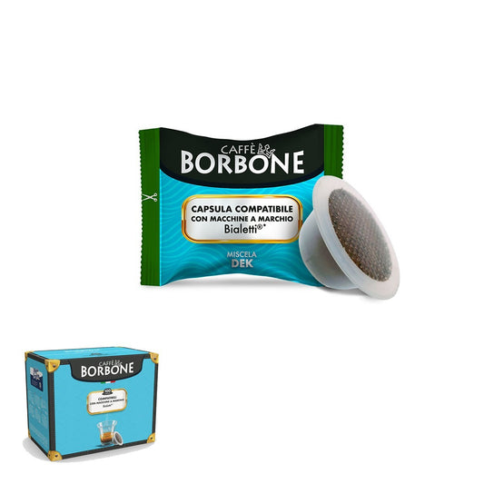 100 CAPSULES DOSETTES CAFÉ BORBONE MÉLANGE DÉCA COMPATIBLES MACHINES MARQUE BIALETTI