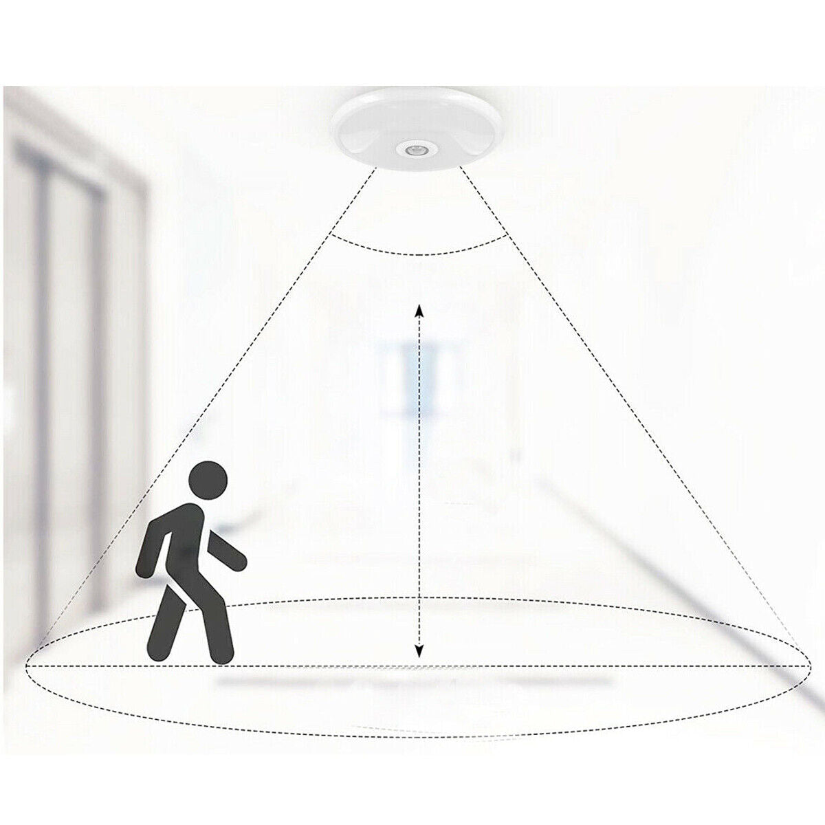 PLAFONIERA LED SOFFITTO ROTONDA 15W LUCE FREDDA SENSORE MOVIMENTO INFRAROSSI 174