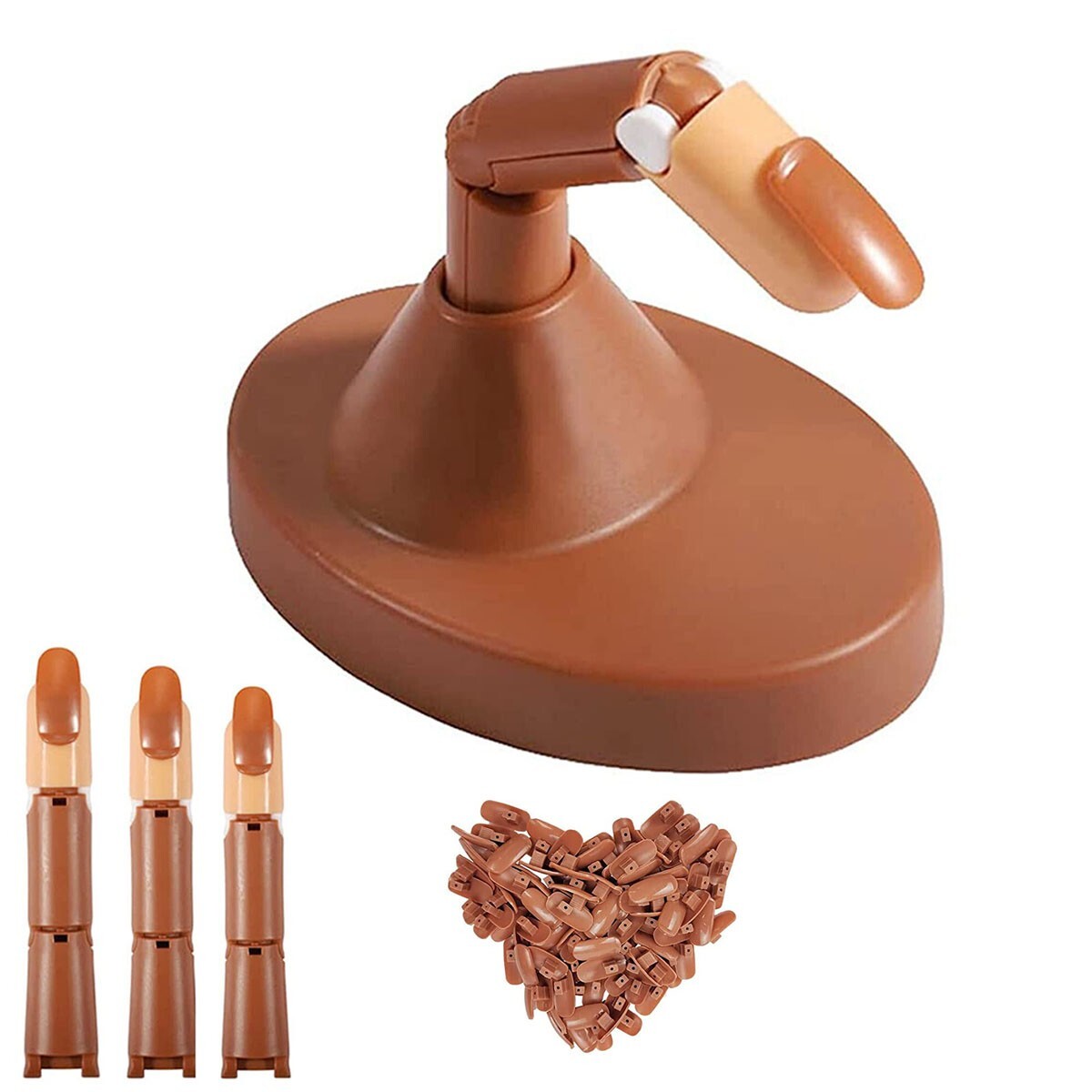 DITA FINTE PER ESERCITAZIONE CON SUPPORTO TAVOLO RICOSTRUZIONE UNGHIE NAIL ART