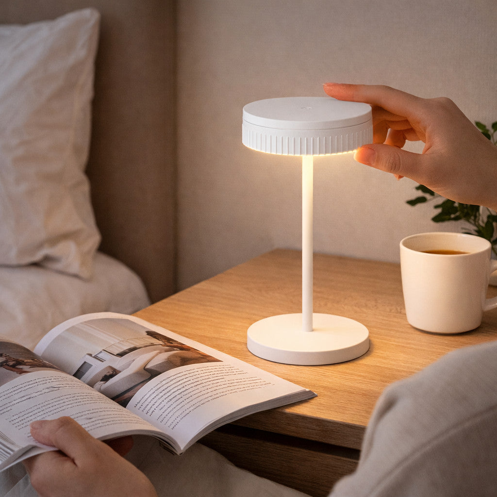 LAMPADA TAVOLO LED RICARICABILE TOUCH USB 2000MAH DESIGN MODERNO BIANCA LPT146
