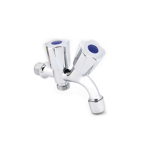 ROBINET DE RACCORDEMENT MURAL DOUBLE 1/2" POUR MACHINE À LAVER, EAU FROIDE, SALLE DE BAIN 02052