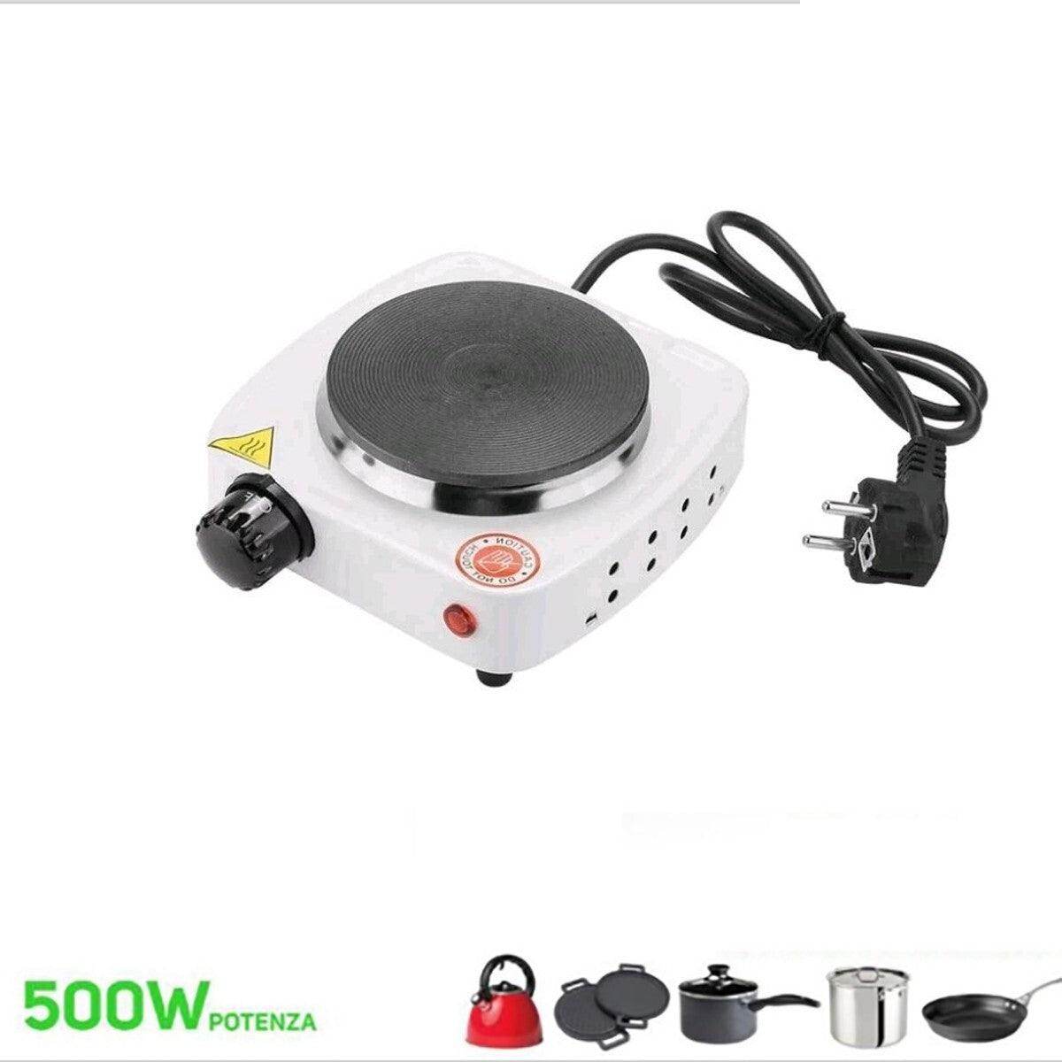 FORNELLO IN GHISA ELETTRICO SINGOLO PORTATILE 500W PIASTRA ELETTRICA SK-5104