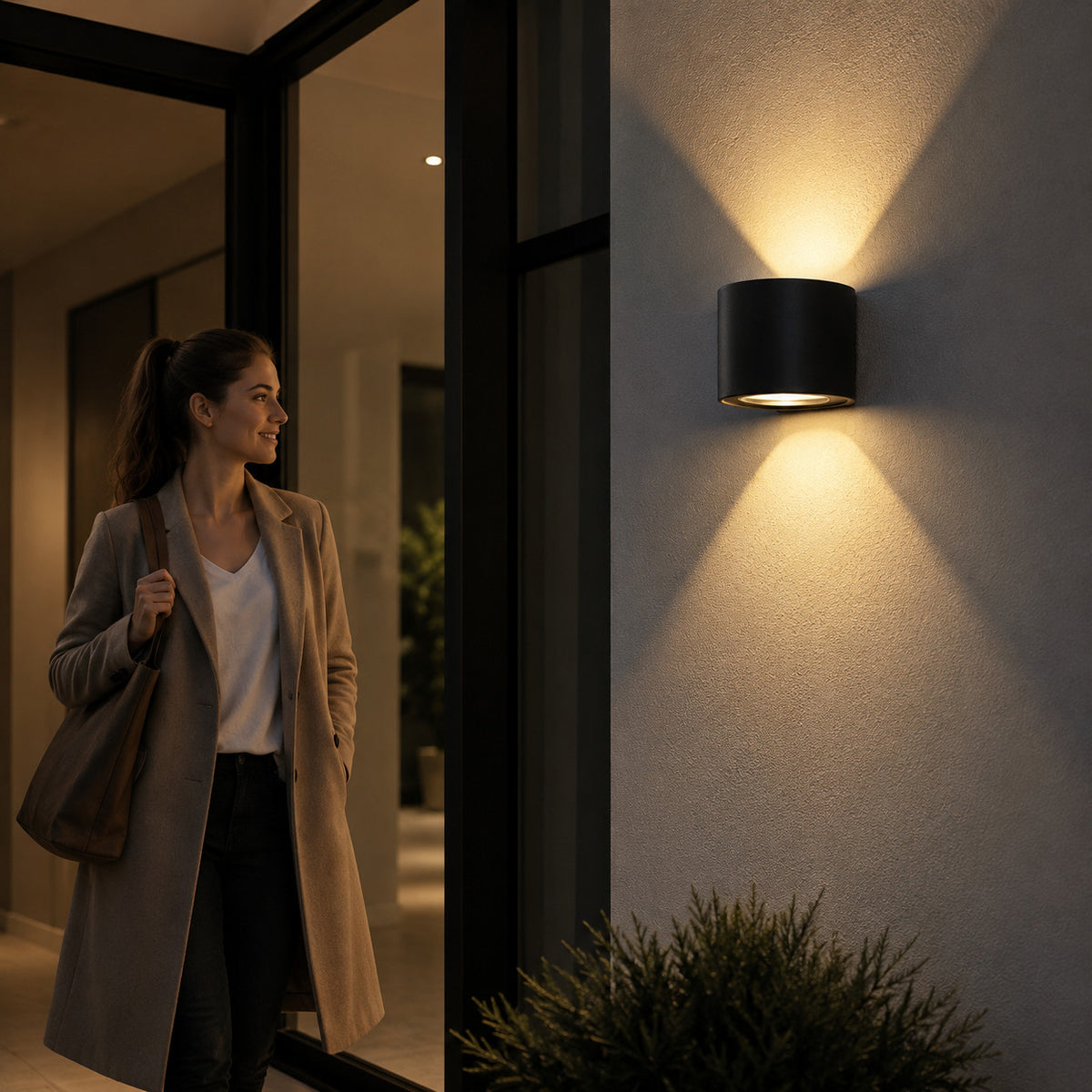 APPLIQUE LED 12W 3CCT NERA IP65 LAMPADA PARETE 3000K 4000K 6000K ESTERNO ET31684