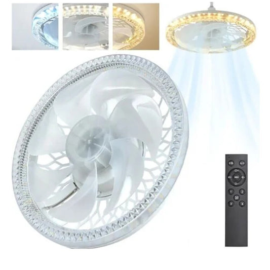 VENTILATEUR DE PLAFOND LED E27 DIMMABLE AVEC TÉLÉCOMMANDE 48W