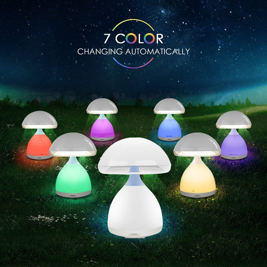 LAMPE LED RVB CHAMPIGNON COULEURS CHROMOTHÉRAPIE TABLE DE NUIT 7 COULEURS SANS FIL