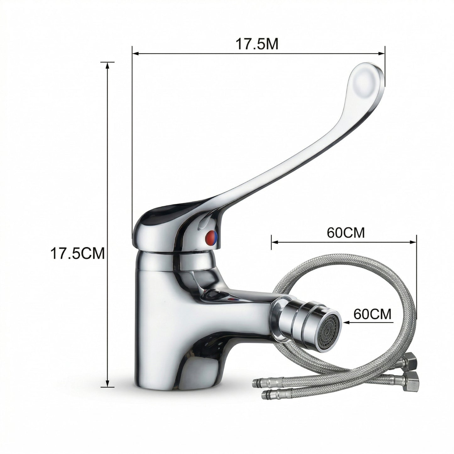 RUBINETTO MISCELATORE BIDET MONOCOMANDO LAVANDINO CROMATO LEVA LUNGA JH-5039