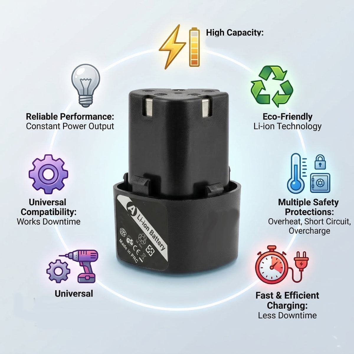 RICAMBIO BATTERIA PER TRAPANO AVVITATORE UTENSILE RICARICABILE LITIO 18V LI-ION