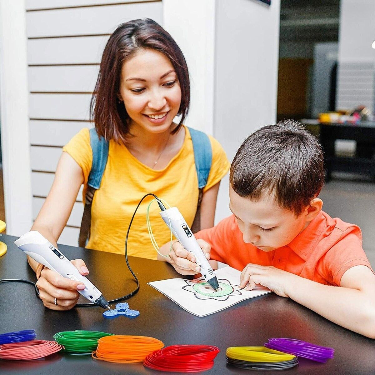 KIT 3 BUSTINE MISTE FILAMENTI PER PENNA 3D PLA DISEGNI RICARICA VARI COLORI