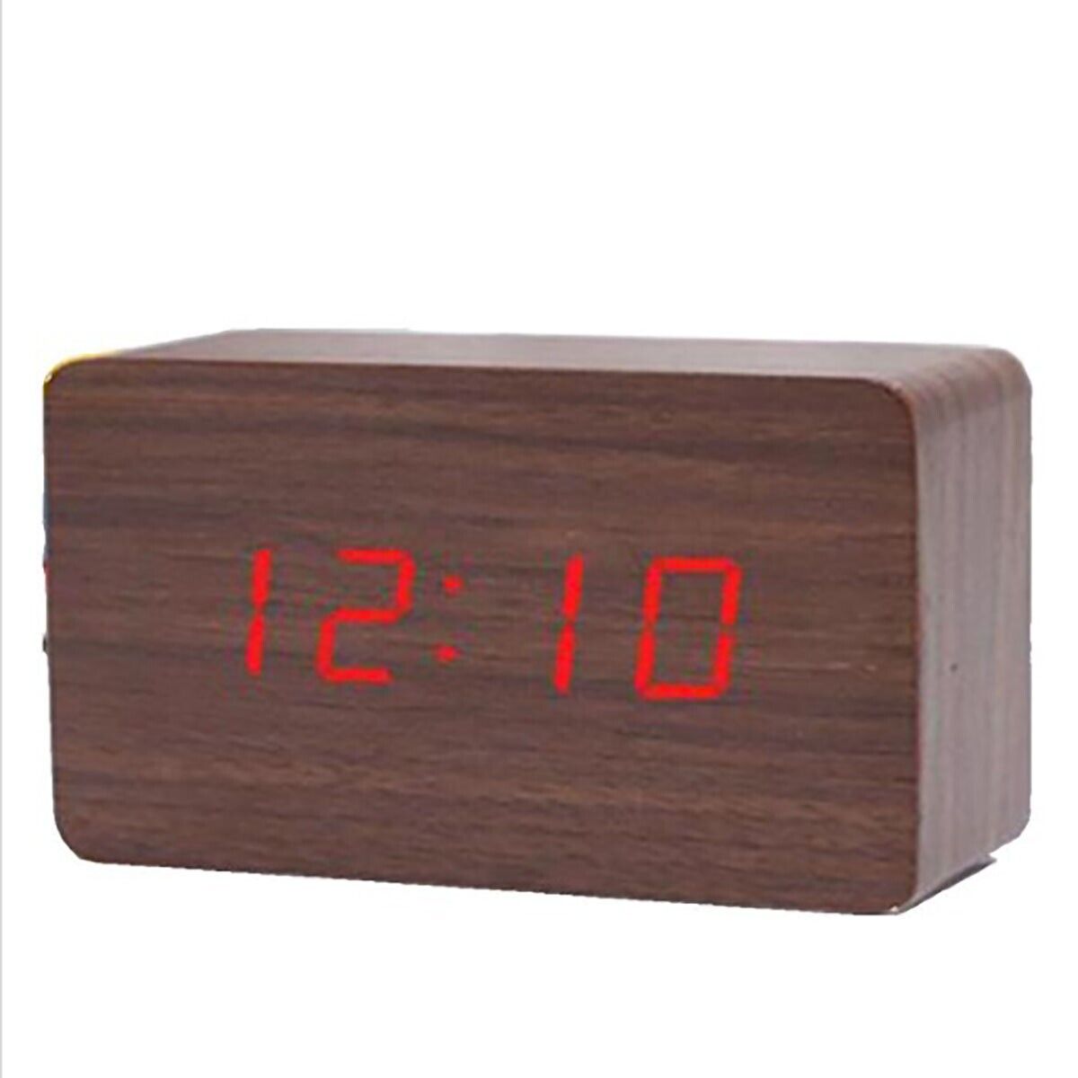 SVEGLIA OROLOGIO DIGITALE LED EFFETTO LEGNO CON SUONO ALLARME E TEMPERATURA 1295