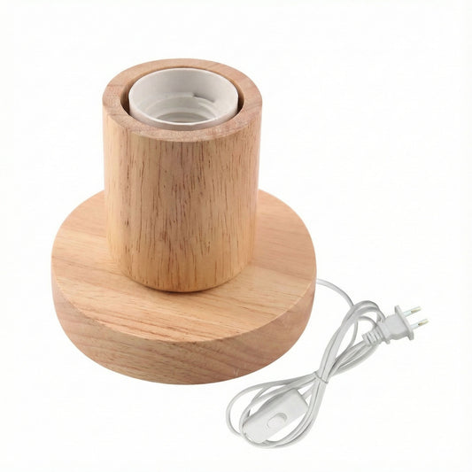 LAMPADA DA TAVOLO LEGNO E27 BASE CILINDRICA DESIGN MINIMAL MODERNO TD-324