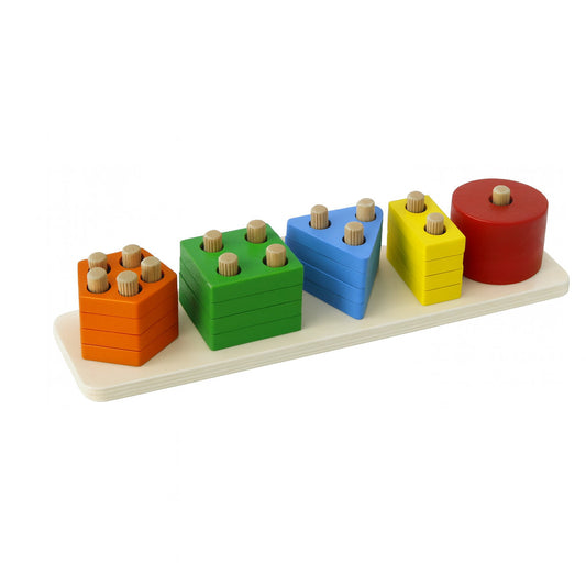 JEU ÉDUCATIF EN BOIS FORMES GÉOMÉTRIQUES COLORÉES MONTESSORI ENFANTS 52296A