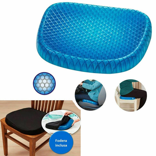 COUSSIN GEL CHAISE SIÈGE NID D'ABEILLE CONFORT SOUTIEN ASSISE CORRECTE FLEX BUREAUX
