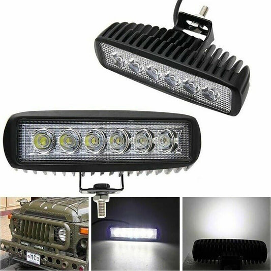 PHARE LAMPE SUPPLÉMENTAIRE PROFONDEUR POUR VOITURE TOUT-TERRAIN 12V 6 LED 18W IP68