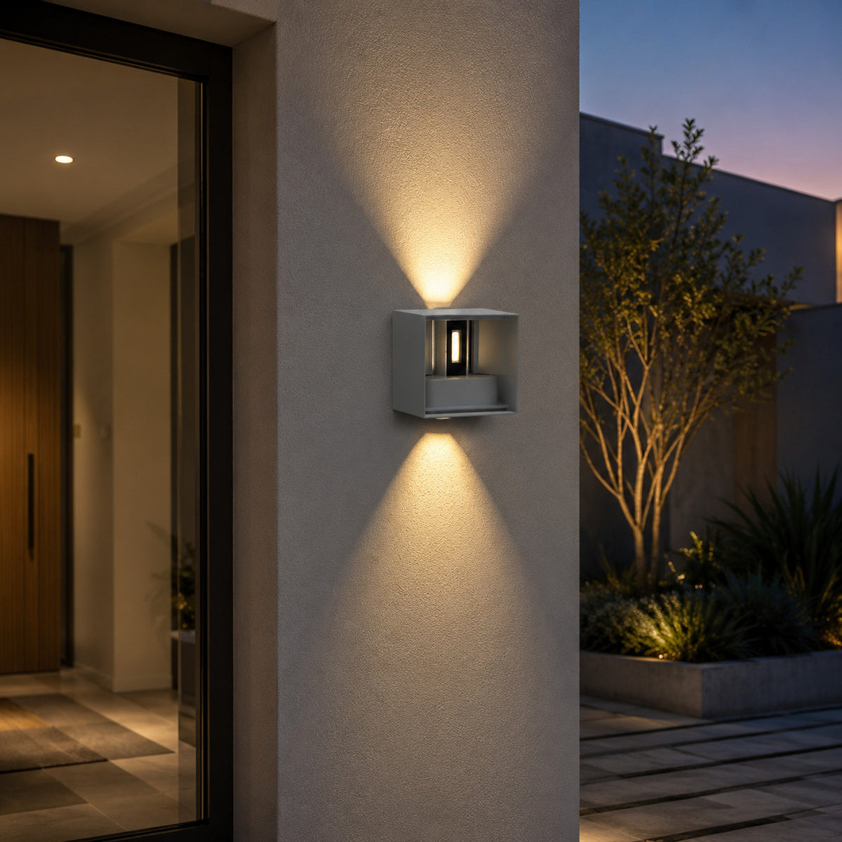 APPLIQUE LED 12W ESTERNO LAMPADA PARETE GRIGIO IP65 3000K 4000K 6000K ET-31689