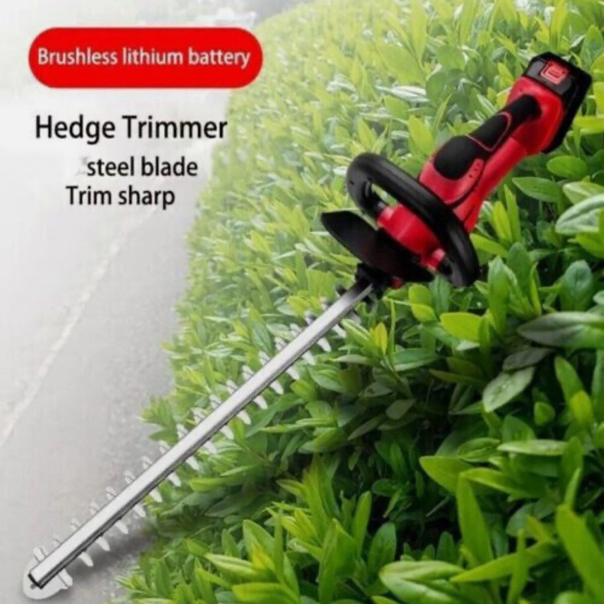 TAILLE-HAIE ÉLECTRIQUE SANS FIL 88V 600W 2 BATTERIES LAME 520MM RAPIDE JARDIN