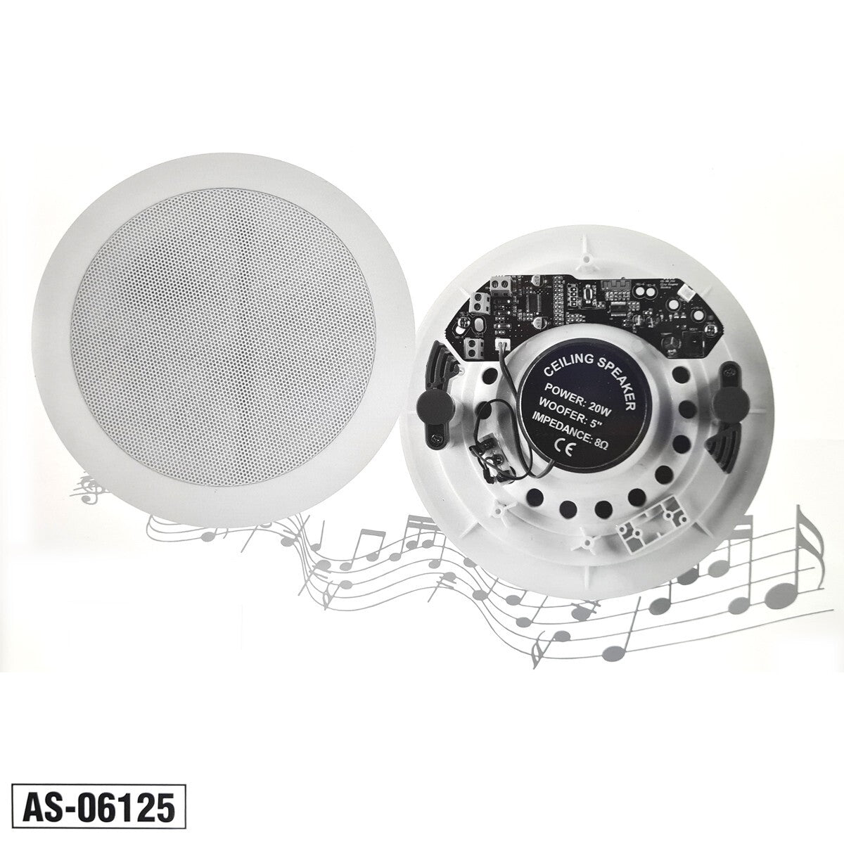 COPPIA CASSE ALTOPARLANTE AUDIO BLUETOOTH SOFFITTO INCASSO CASA 20W AS-06125