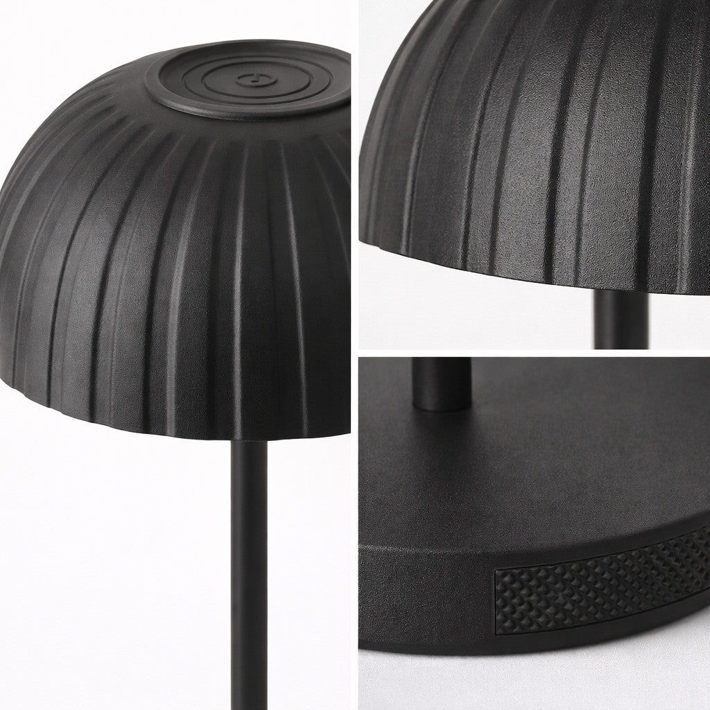 LAMPADA TAVOLO LED RICARICABILE NERA TOUCH USB BATTERIA 2000MAH DESIGN LPT144