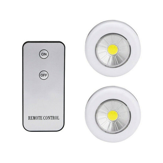 LOT DE 2 SPOTS COB CONTRÔLE À DISTANCE LUMIÈRE LED LAMPE PLACARD AVEC TÉLÉCOMMANDE