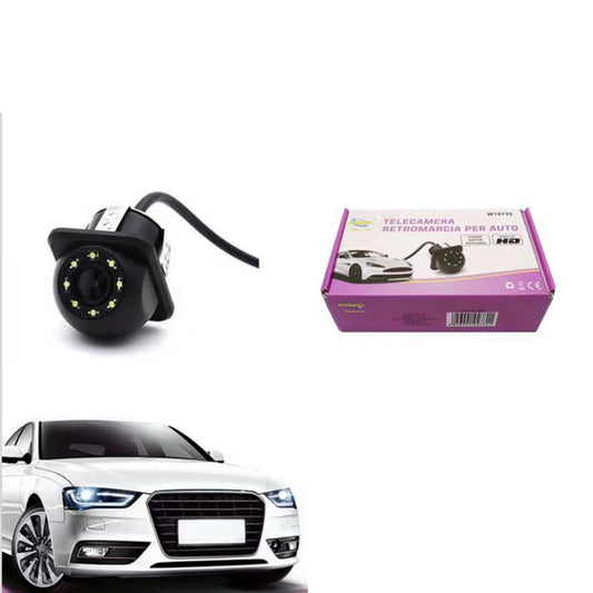 TELECAMERA RETROMARCIA RETROCAMERA AUTO CAMPER SUV FILO COLORI 8 LED HD 02780