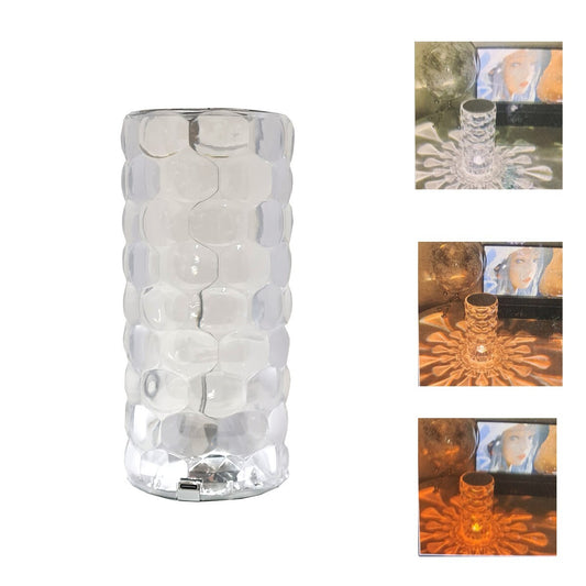 MINI LAMPE DE TABLE LED RECHARGEABLE TYPE CRISTAL DIAMANT TACTILE