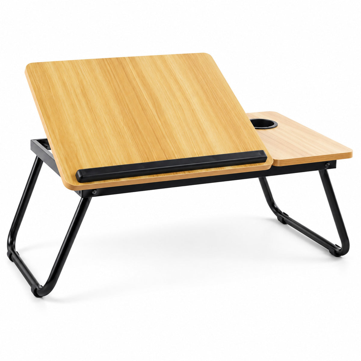 TAVOLINO LETTO PC LAPTOP PIEGHEVOLE PORTA BICCHIERE LEGNO CHIARO DIVANO 31196