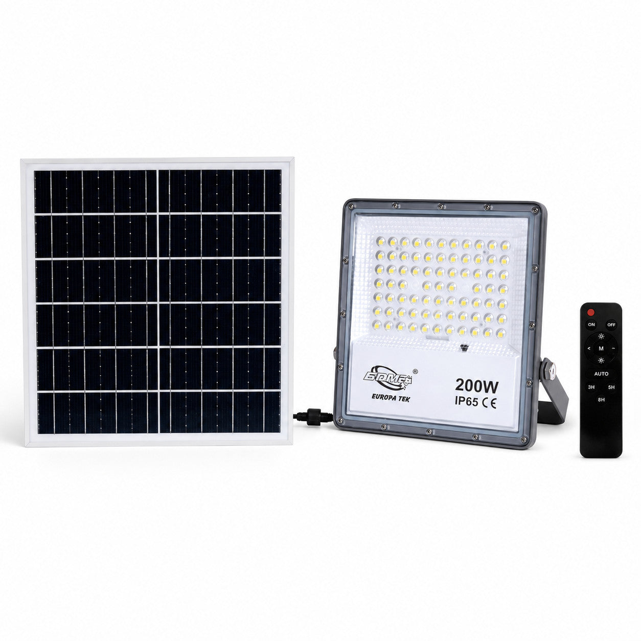 PROJECTEUR LED SPOT PANNEAU SOLAIRE CRÉPUSCULAIRE TÉLÉCOMMANDE DE 3000K À 6500K 200W