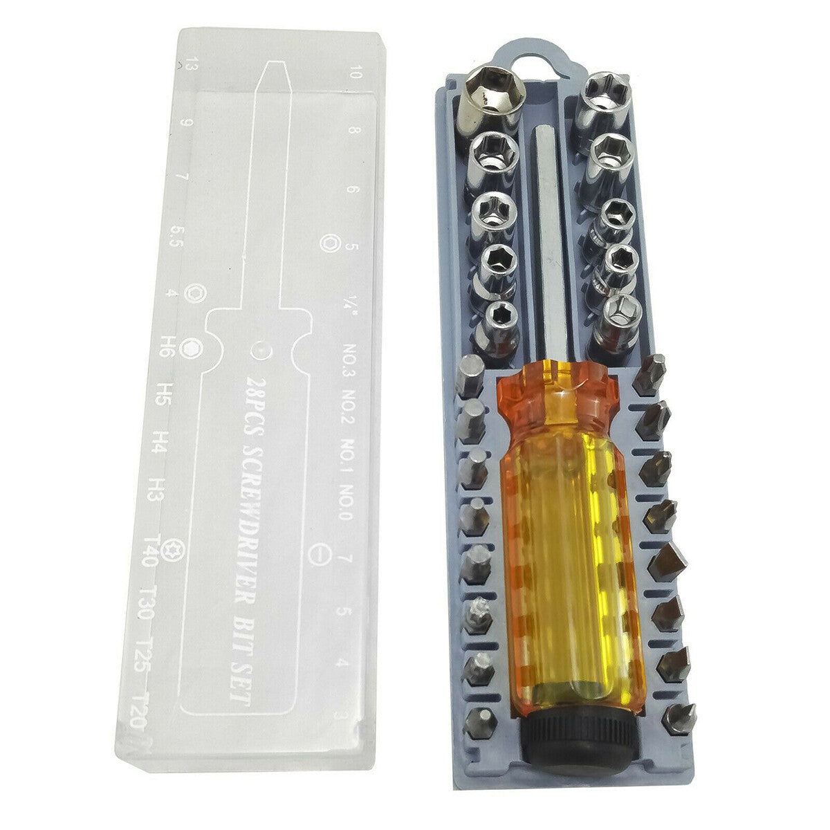TOURNEVIS UNIVERSEL À POINTES INTERCHANGEABLES COMPOSÉ DE 28 PIÈCES OUTILS