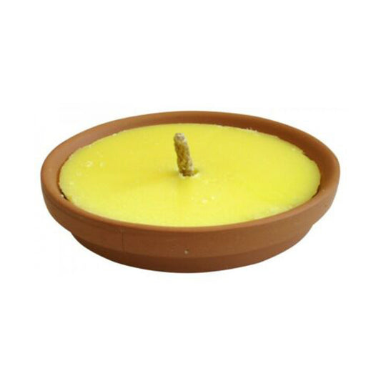 BOUGIE CITRONNELLE TORCHE EN TERRE CUITE ANTI-MOUSTIQUES PARFUM D'AMBIANCE 17 CM