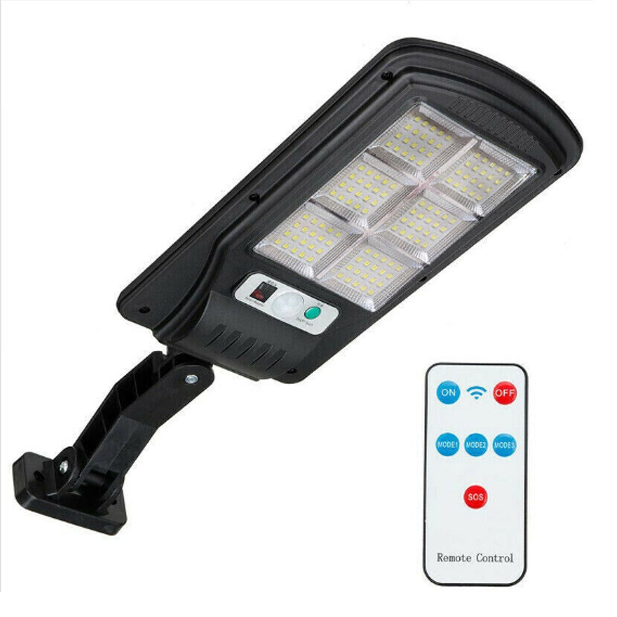 PROJECTEUR LAMPADAIRE SOLAIRE PHOTOVOLTAÏQUE DÉTECTEUR DE MOUVEMENT 120 LED