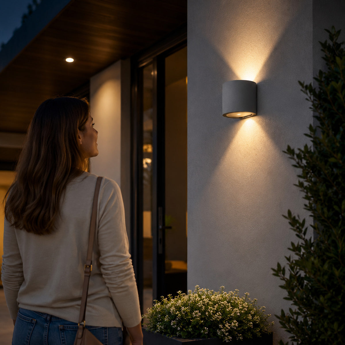 APPLIQUE LED 12W GRIGIA IP65 LAMPADA PARETE ESTERNO 3000K 4000K 6000K ET-31686