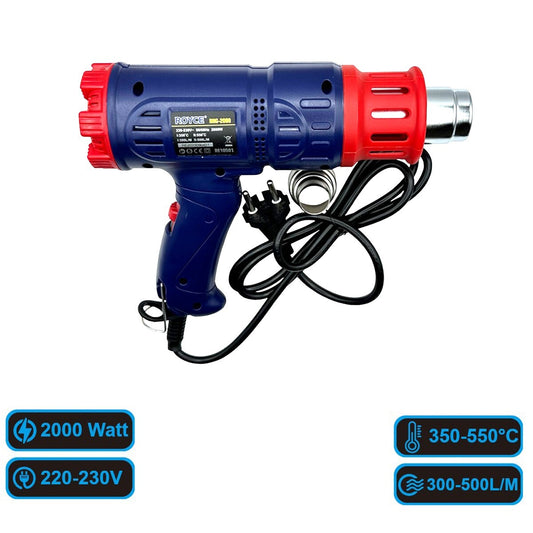 PISTOLET À AIR CHAUD 2000W DÉCAPEUR DOUBLE SÉLECTEUR DE TEMPÉRATURE
